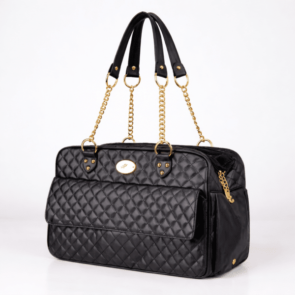 Sac de luxe en cuir noir chihuahua
