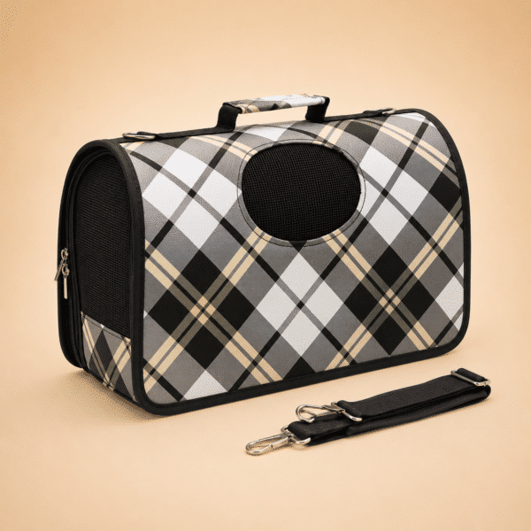 Sac de transport carreaux chien