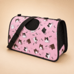 Sac de transport motif chat rose chien