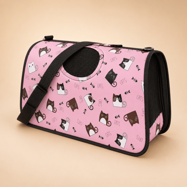Sac de transport motif chat rose chien