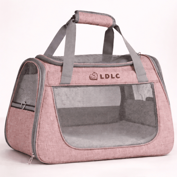 Sac de transport rose respirant petit chien