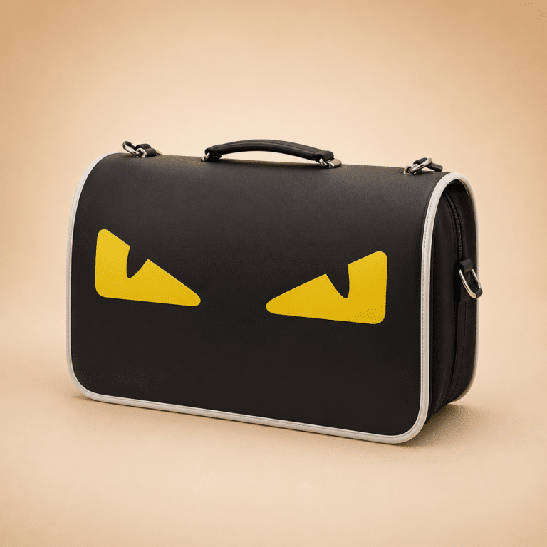 Sac de transport yeux jaune chien