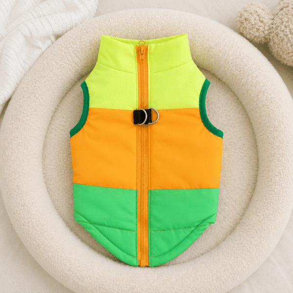 Manteau pour chien orange jaune fluo
