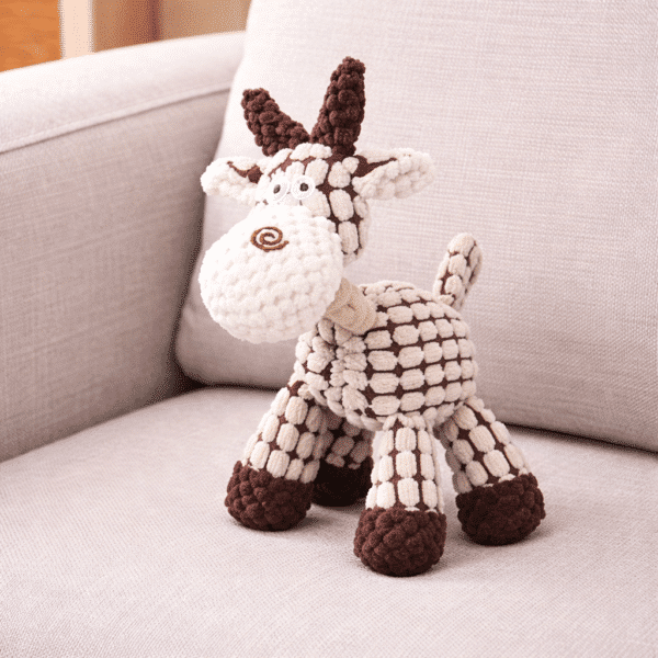 Jouet en peluche côtelé girafe pour chien