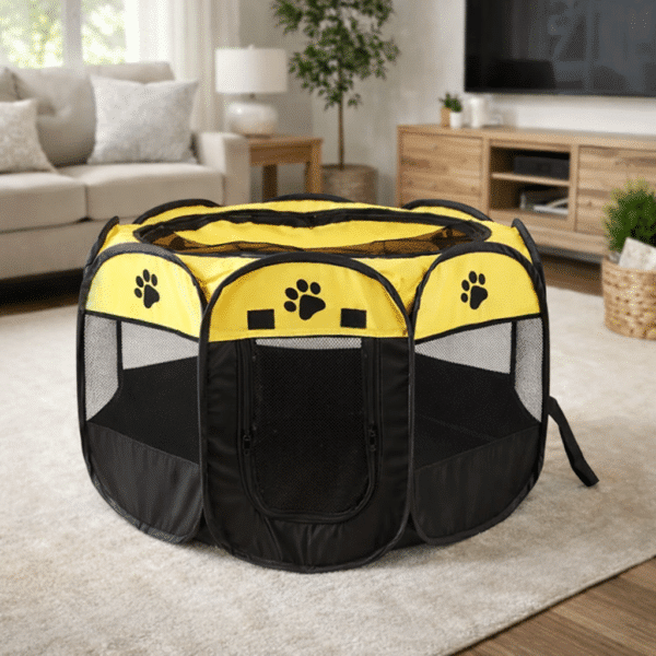 Enclos pliable jaune pour petit chien