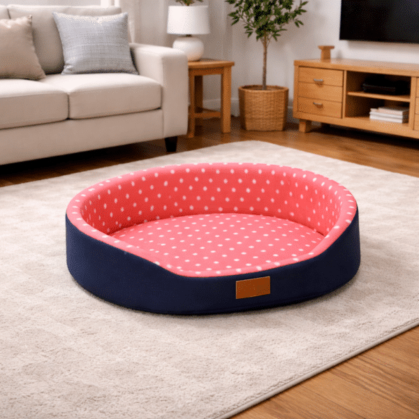 Panier à pois rouge pour petit chien