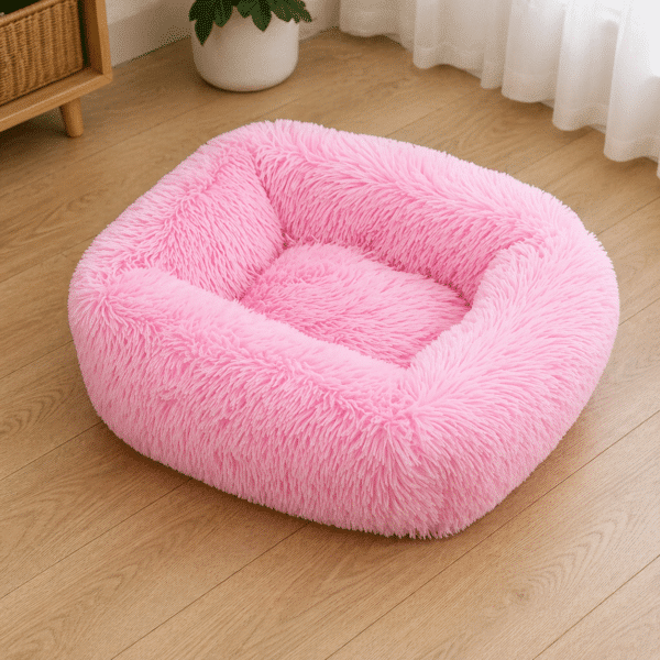 Lit moelleux pour petit chien fushia