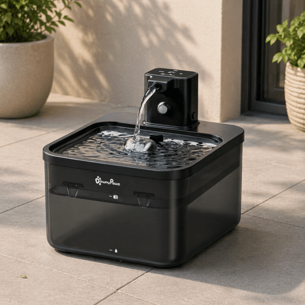 Fontaine à eau automatique en acier chien