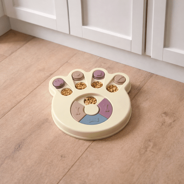 Distributeur croquette patte vert pour petit chien