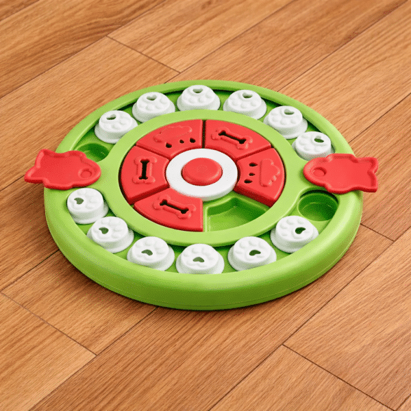 Distributeur croquette vert et blanc