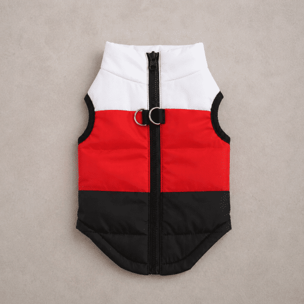 Manteau pour chien rouge blanc noir
