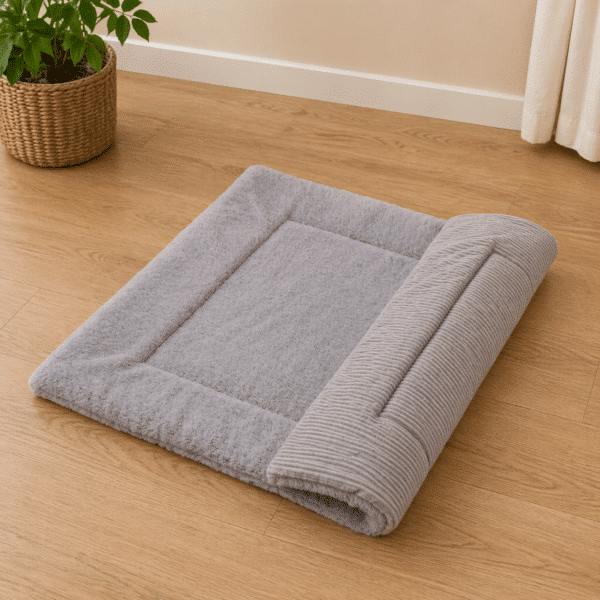 Tapis rembourré chien gris