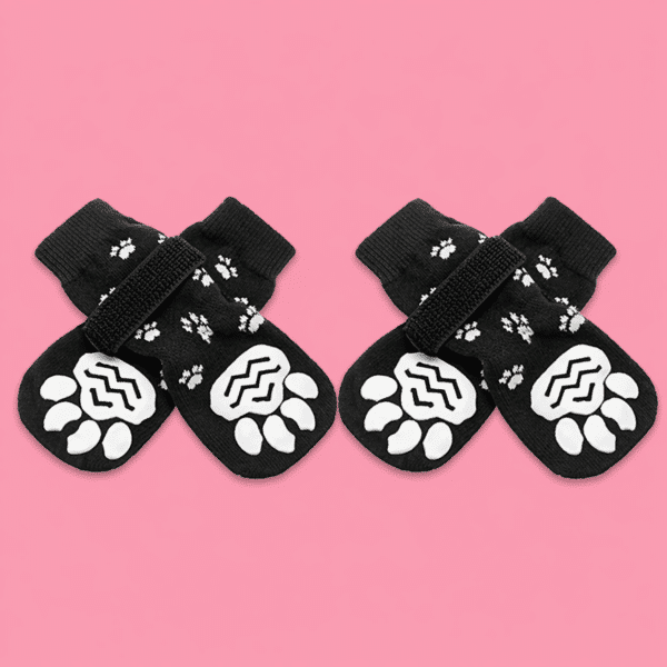 Chaussettes antidérapantes petit chien blanche