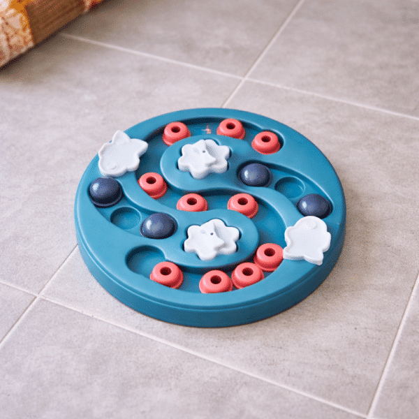 Distributeur croquette rond bleu