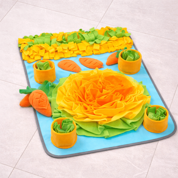 Tapis de fouille carotte vert et orange chien