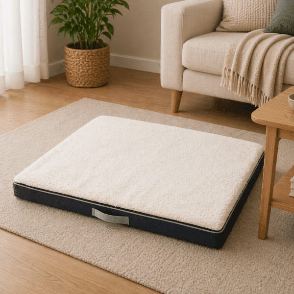 Coussin déhoussable pour chien blanc