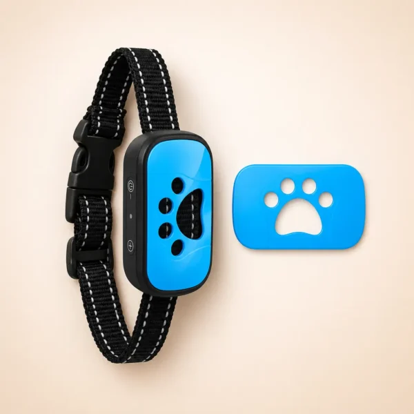 Collier pour petit chien anti-aboiement bleu clair
