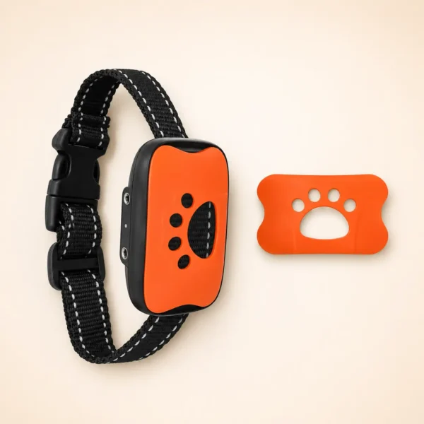 Collier pour petit chien anti-aboiement orange