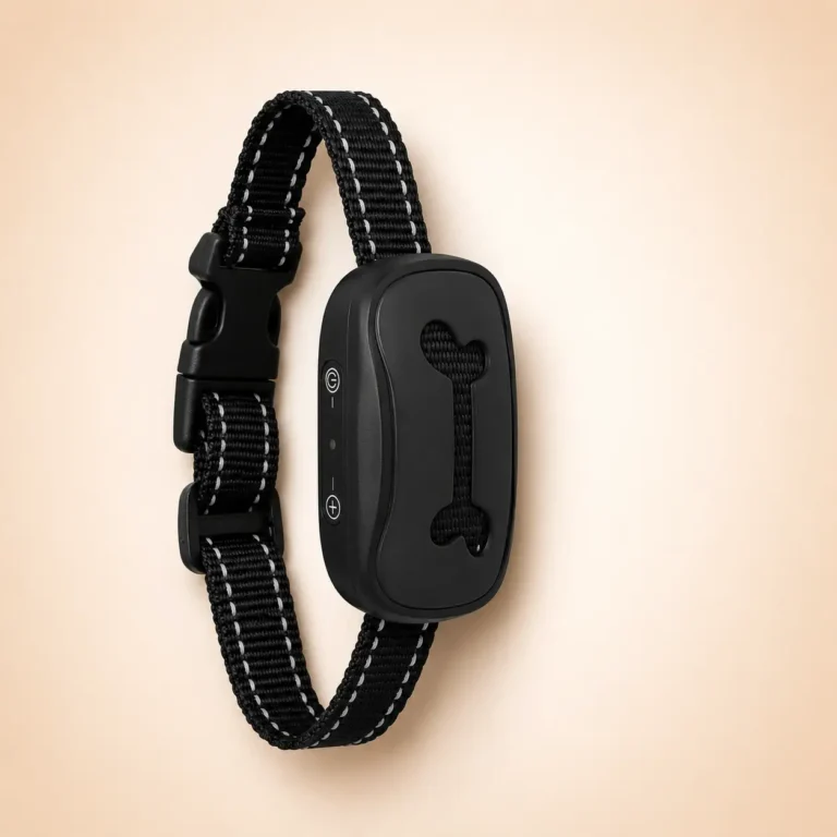 Collier pour petit chien anti-aboiement os noir