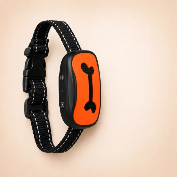 Collier pour petit chien anti-aboiement os orange