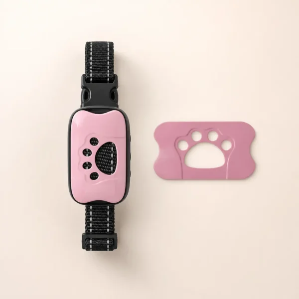 Collier pour petit chien anti-aboiement rose