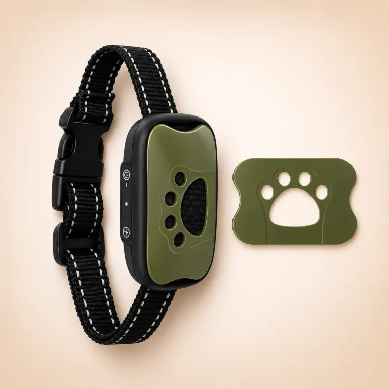Collier pour petit chien anti-aboiement vert