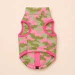 Manteau pour chien militaire rose et vert verso