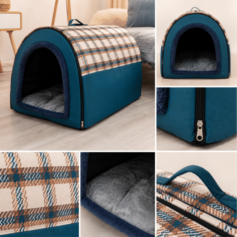 Niche bleu canard confortable chiengall