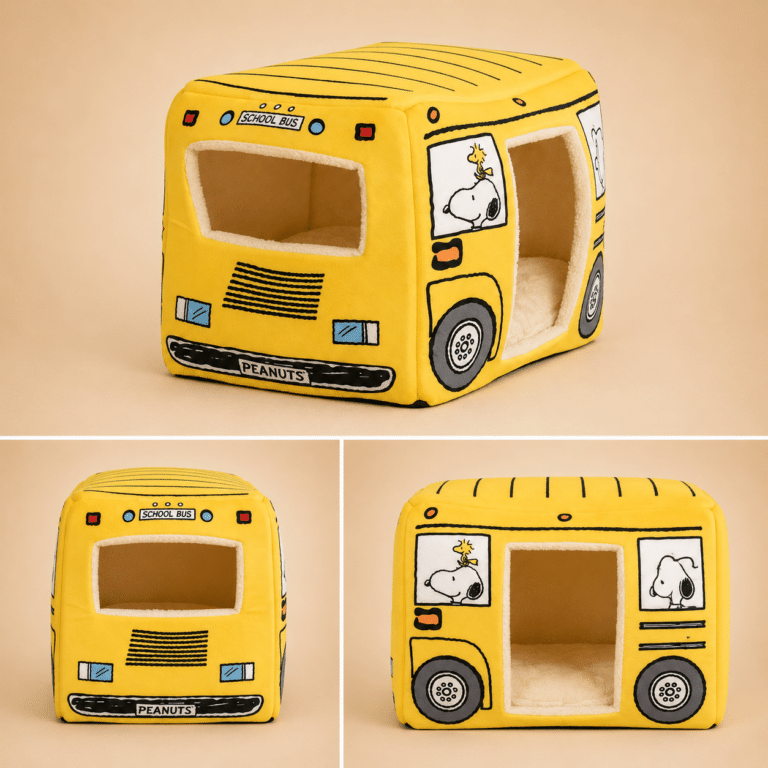 Niche bus snoopy jaune chien gall