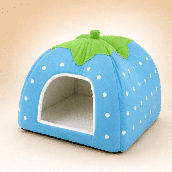 Niche fraise bleu petit chien