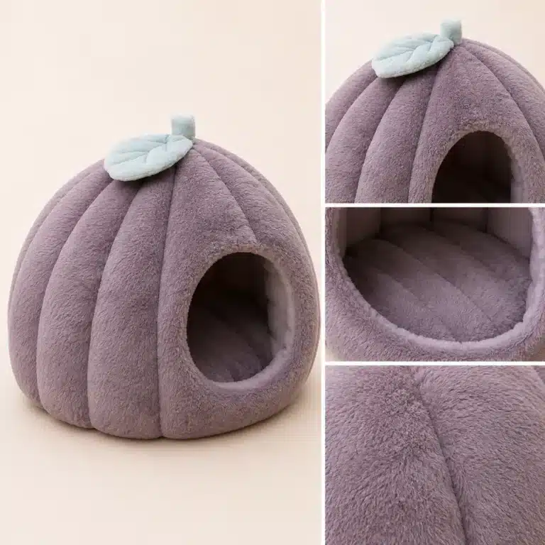 Niche igloo gris polaire chien zoom