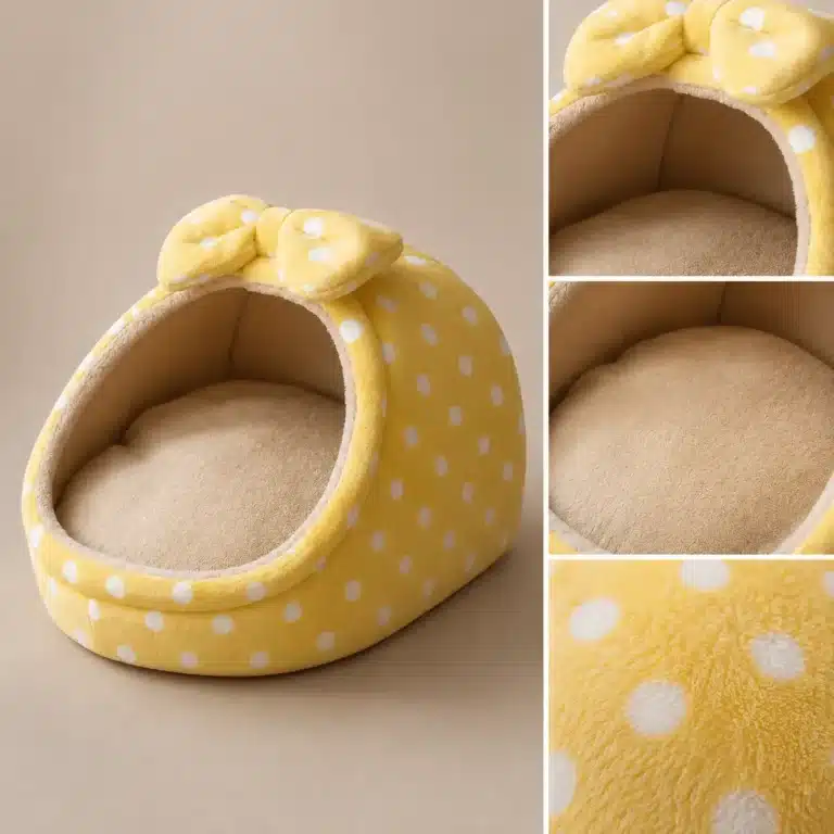 Panier jaune pois blanc petit chiengall