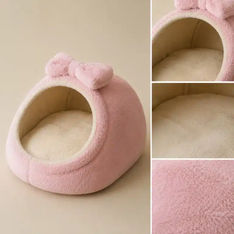 Panier rose et crème cosy petit chiengaal