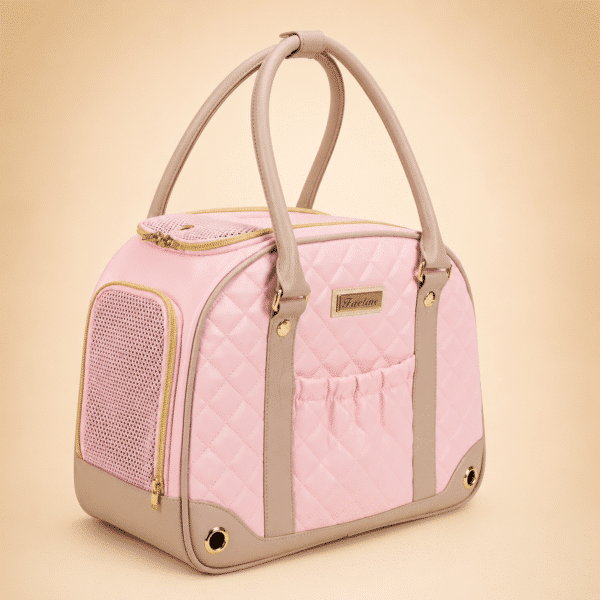 Sac de luxe matelassé rose chihuahua
