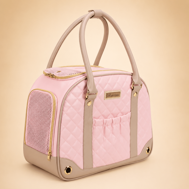 Sac de luxe matelassé rose chihuahua