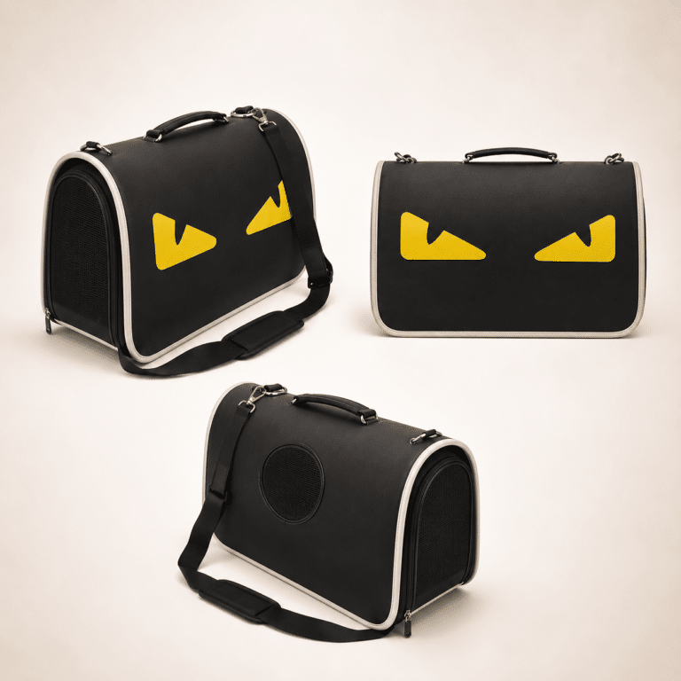 Sac de transport yeux jaune chien gal