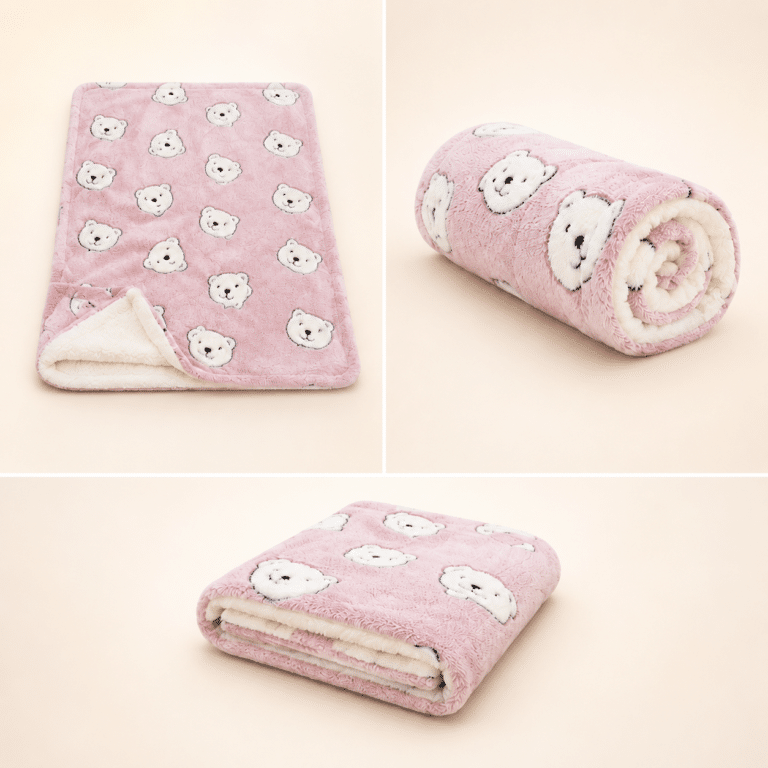 Tapis de couchage pour chien rose et blanc gal