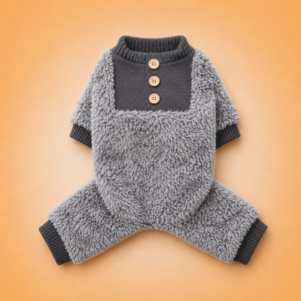 Pyjama pilou chihuahua gris chiné