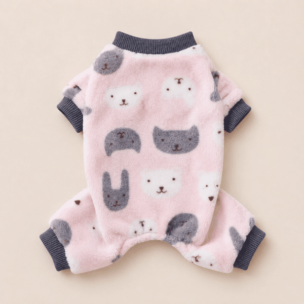 Pyjama pilou chihuahua chat rose et gris