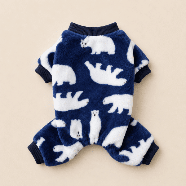 Pyjama pilou chihuahua ours bleu et blanc