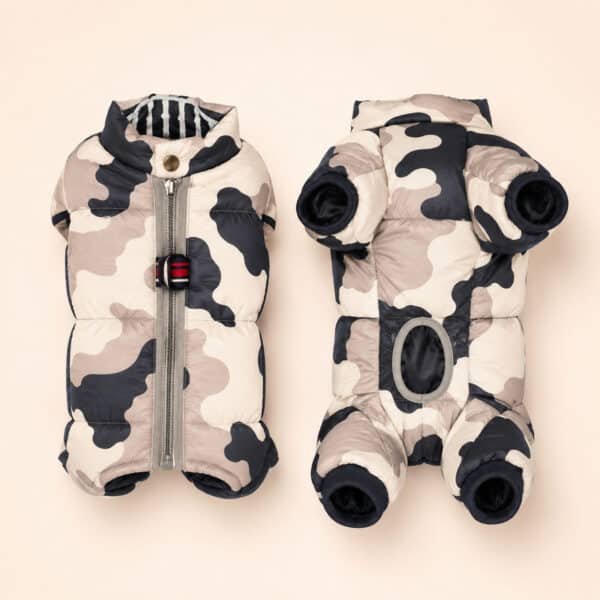 Manteau rembourré camouflage petit chien
