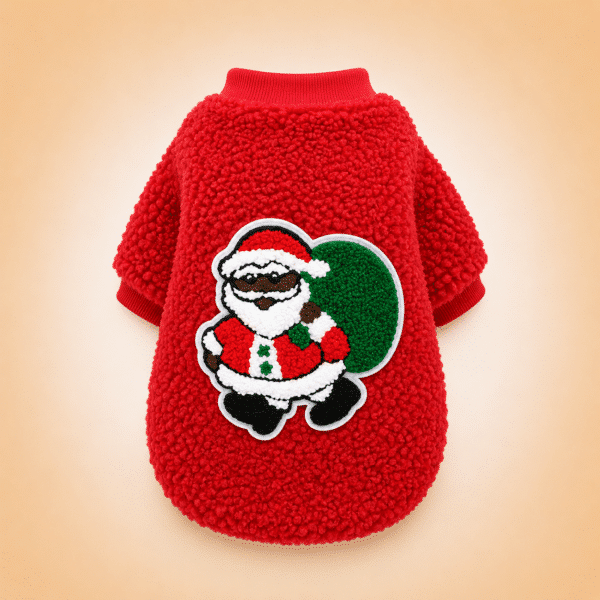 Pull pilou rouge père noël chihuahua