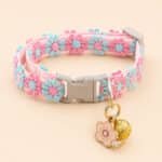 Collier Pour Chien Fleurs Rose Et Bleu