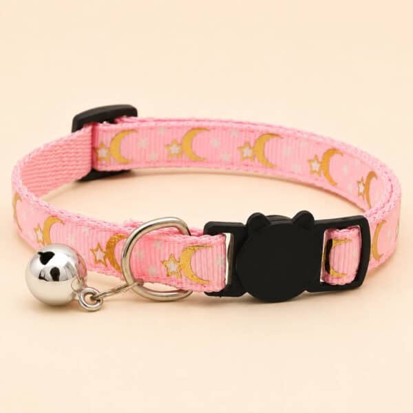 Collier pour chien lune rose