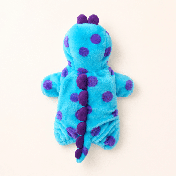 Déguisement dinosaure bleu et violet chien