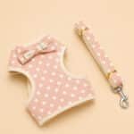 Ensemble Harnais Et Laisse À Pois Rose Petit Chien