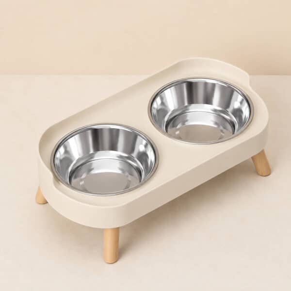 Gamelle double chien gris