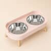 Gamelle double chien rose