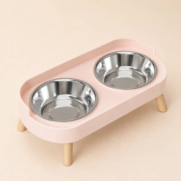 Gamelle double chien rose
