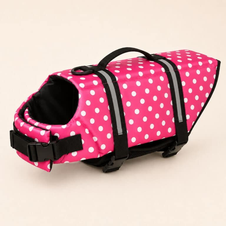 Gilet De Sauvetage À Pois Rose Pour Chien